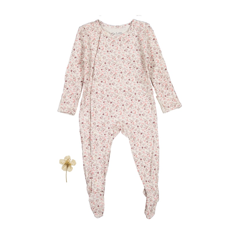 The Printed Snap Romper – Dusty Mauve Floral