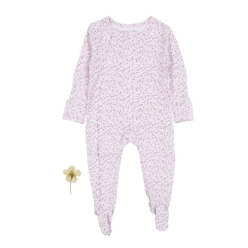 The Printed Snap Romper – Lilac Bud