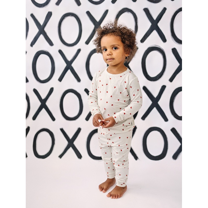 Tiny Hearts 2pc Bamboo Pajama Set