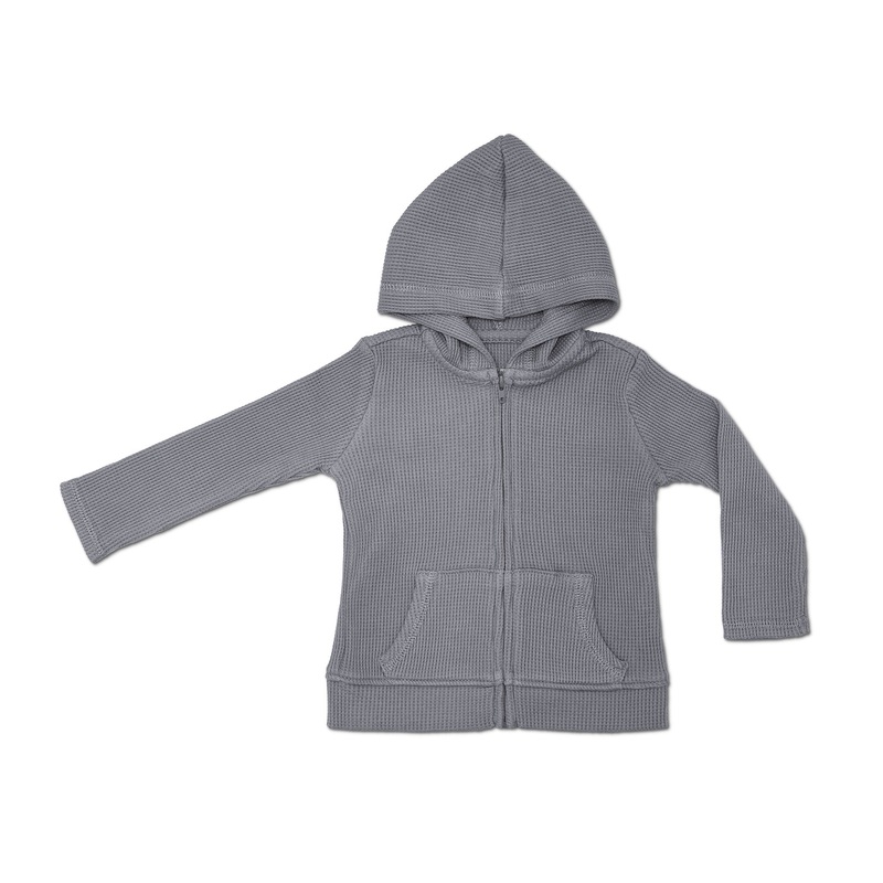Waffle Hoodie – Smoke|3-6 mo.|6-12 mo.|12-18 mo.|2T|3T|Smoke