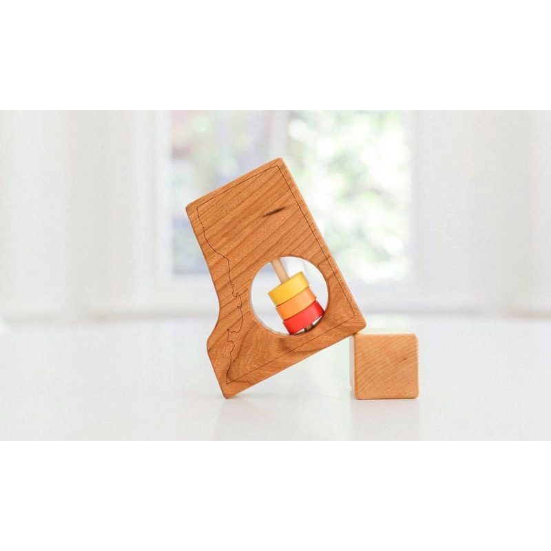 Washington DC Wooden Baby Rattle