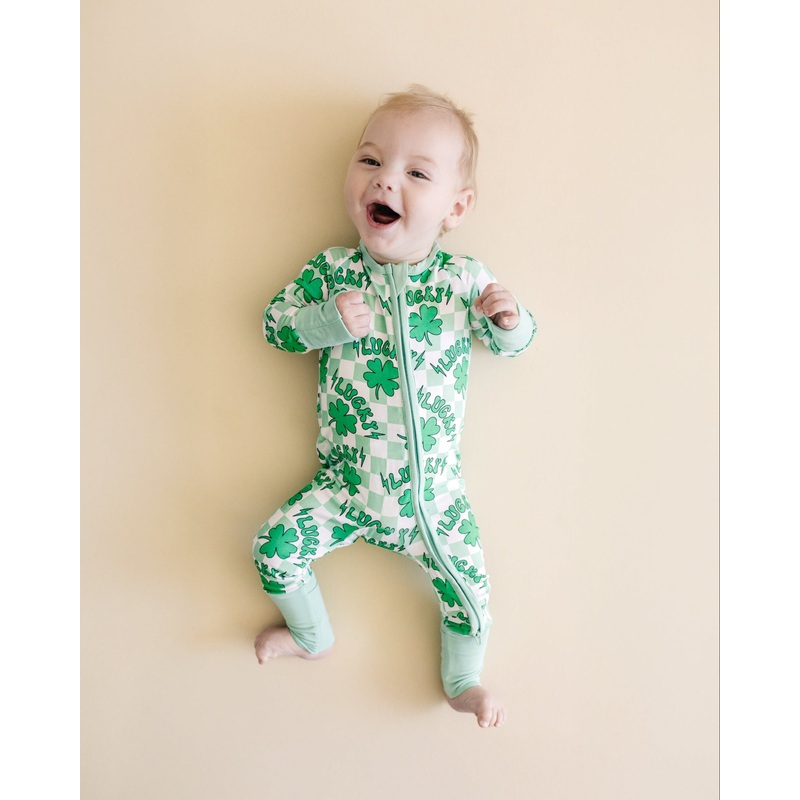 Bamboo Zip Romper | Lucky Shamrock