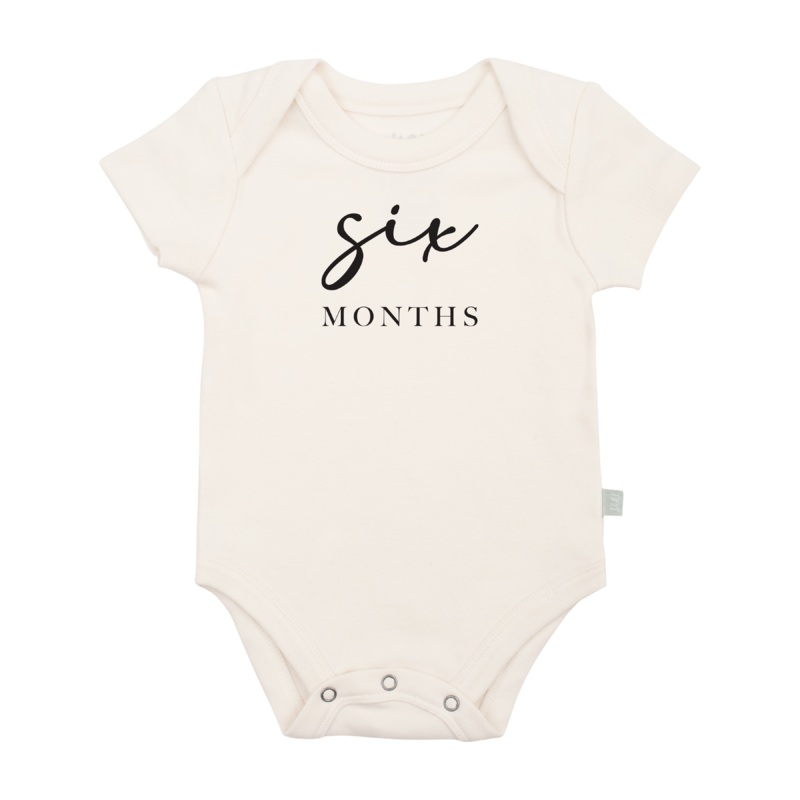 graphic bodysuit | six months milestone charcoal