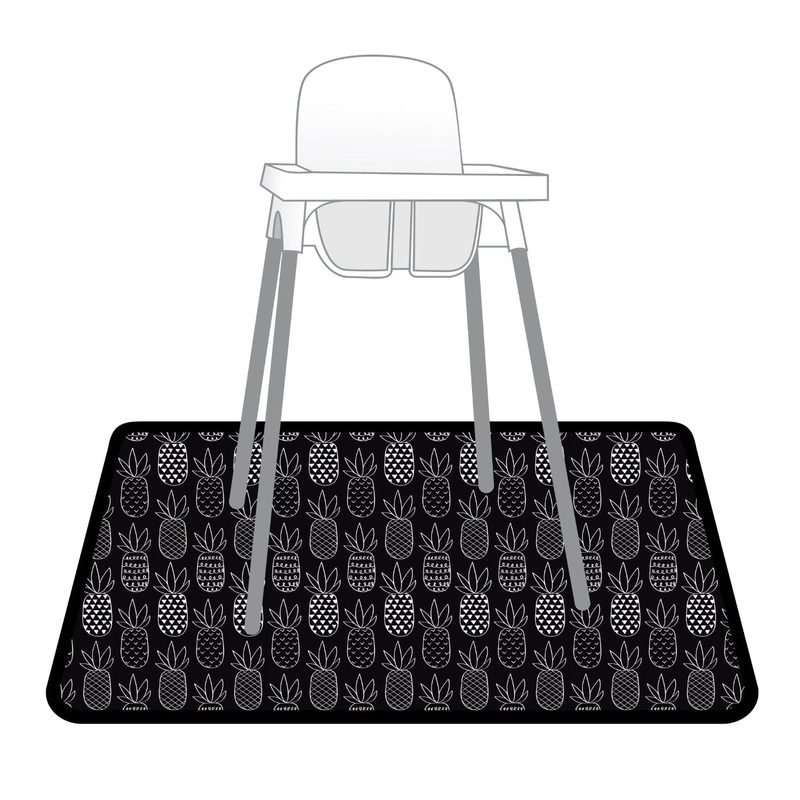 Pineapple Monochrome Splash Mat – A Waterproof Catch-All for Highchair Spills and More!
