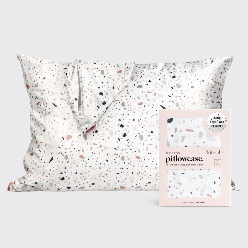 Satin Pillowcase – White Terrazzo