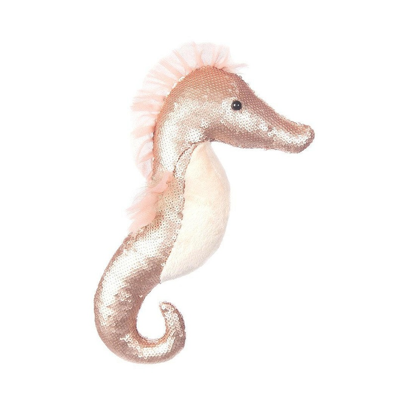Sequin Seahorse Stuffed Toy|PINK