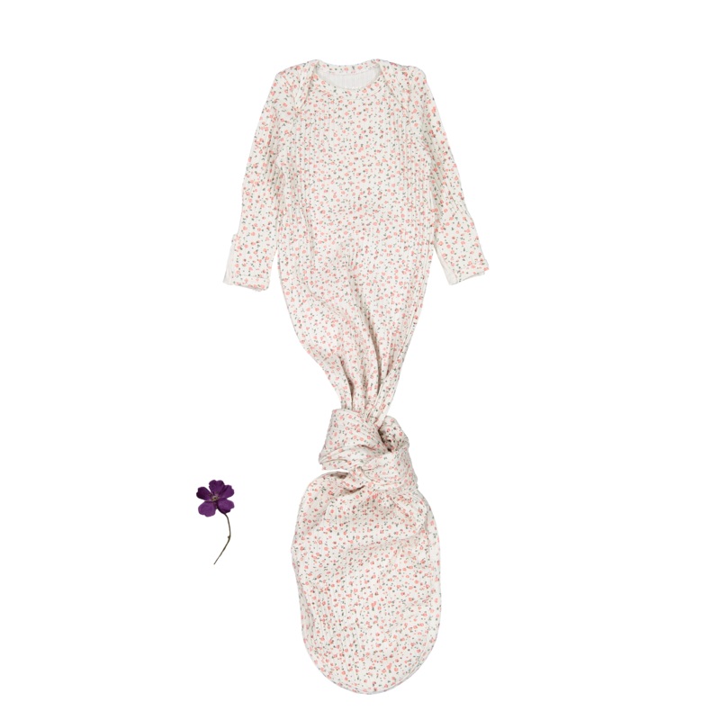 The Printed Baby Gown – Pearl Bud