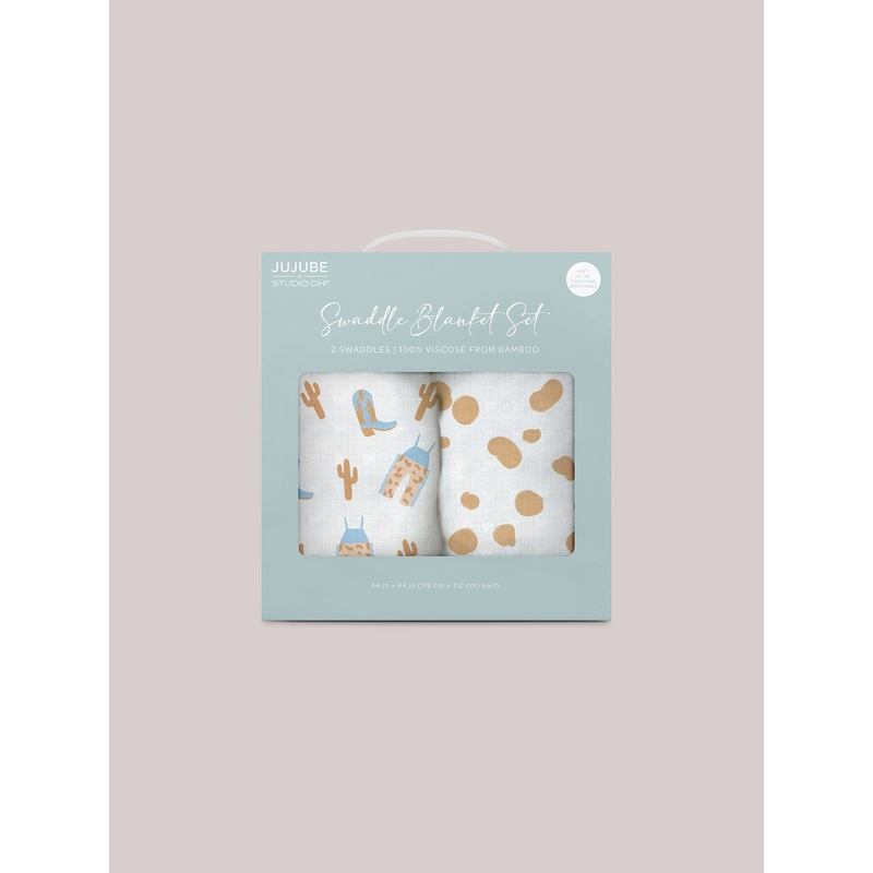 2-Pack Square Swaddle Blanket Set – Howdy Partner Blue