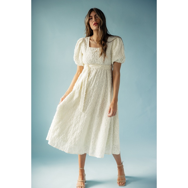 Beth Square Neck Floral Dress|Ivory|S|M|L