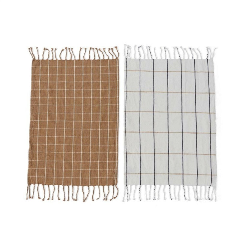 Gobi Tea Towel – 2 Pcs/Pack – Camel / Offwhite