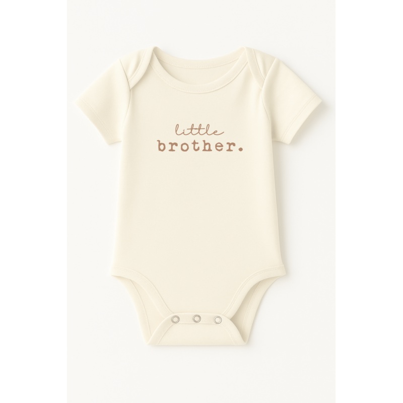 Little Brother Clay Organic Cotton Baby Bodysuit Short Sleeve