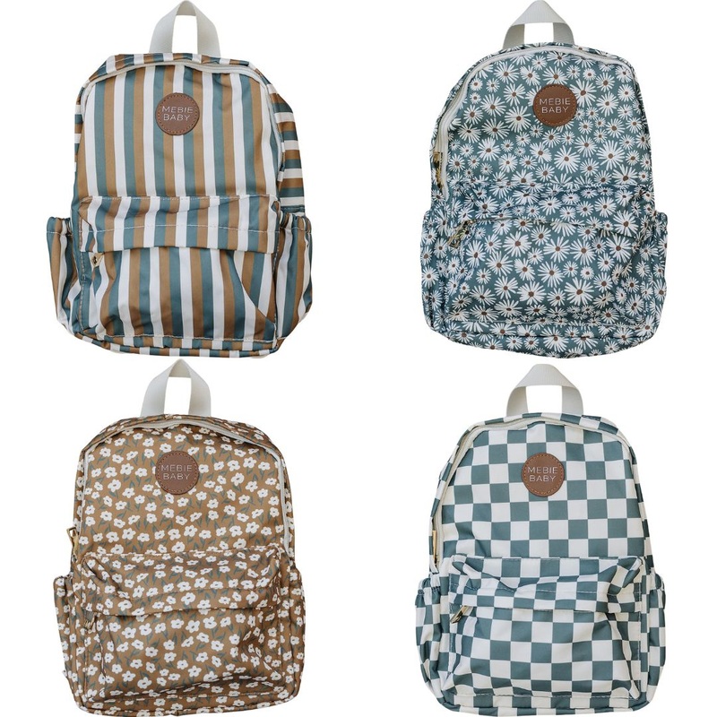 Mebie Baby Mini Backpack|Green Daisy|Mustard Floral|Sunset Stripes|Green Checkered