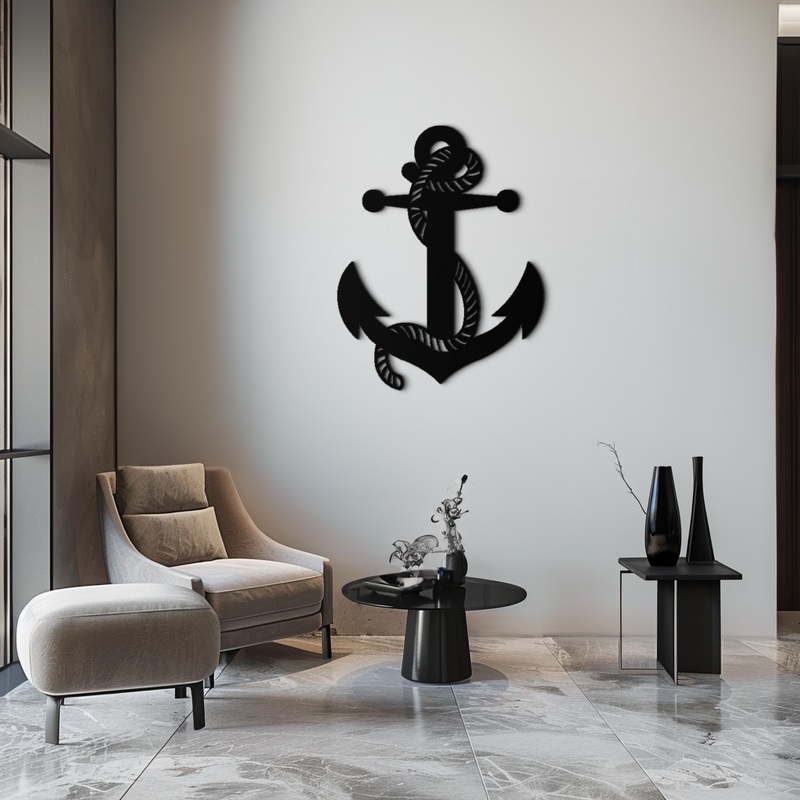 Nautical Anchor Metal Wall Art – Steel Wall Decor for Home and Office – KAF044