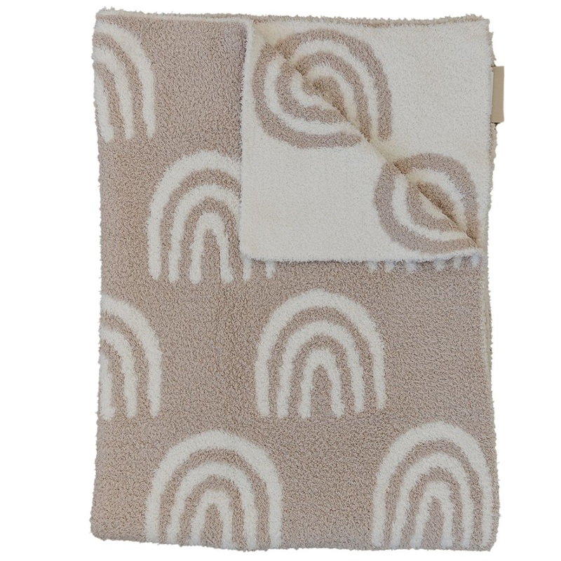 Taupe Rainbow Plush Blanket|Lovey 15X20|Baby Blanket 30X40|Child/Adult 45X60