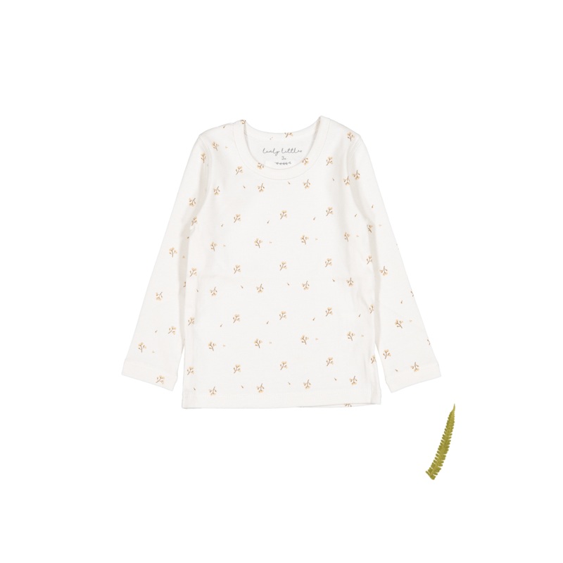 The Printed Long Sleeve Tee – Tan Blossom