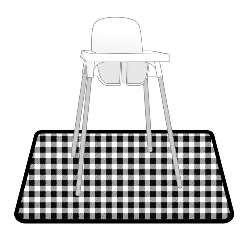 White Buffalo Plaid Splash Mat  – A Waterproof Catch-All for Highchair Spills and More!