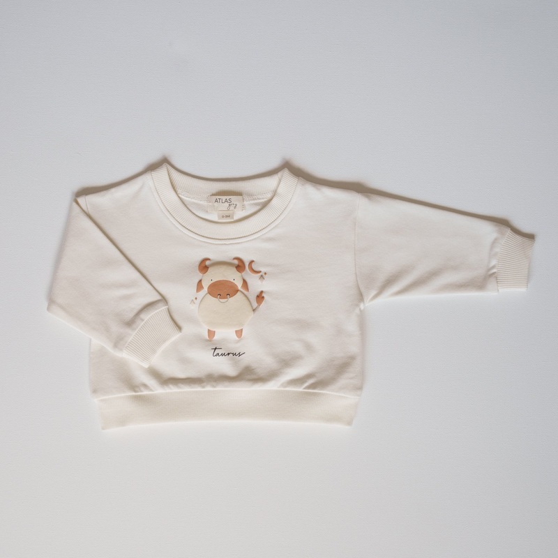 Zodiac Crewneck|Aries|Aquarius|Cancer|Capricorn|Gemini|Leo|Libra|Pisces|Sagittarius|Scorpio|Taurus|Virgo|NB|0-3M|3-6M|6-9M|9-12M|12-18M|18-24M|2-3T