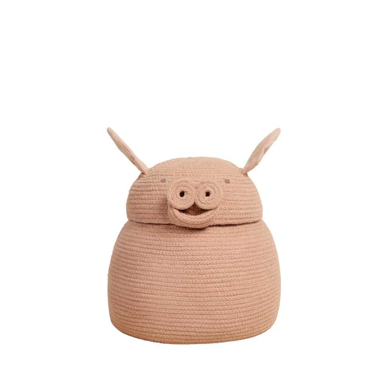 BASKET PEGGY THE PIG| 32 x 30 cm|Rose