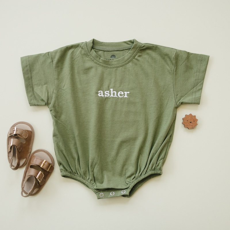 Custom Embroidered T-Shirt Romper – more colors
