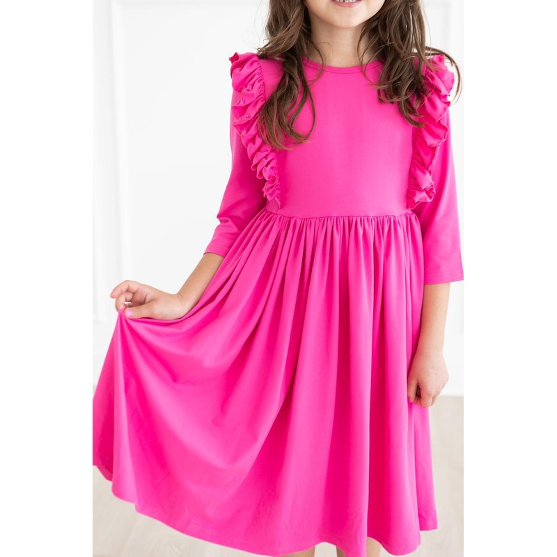 Hot Pink Ruffle Twirl Dress|6-12M|12-24M|2T|3T|4T|5/6|7/8|9/10