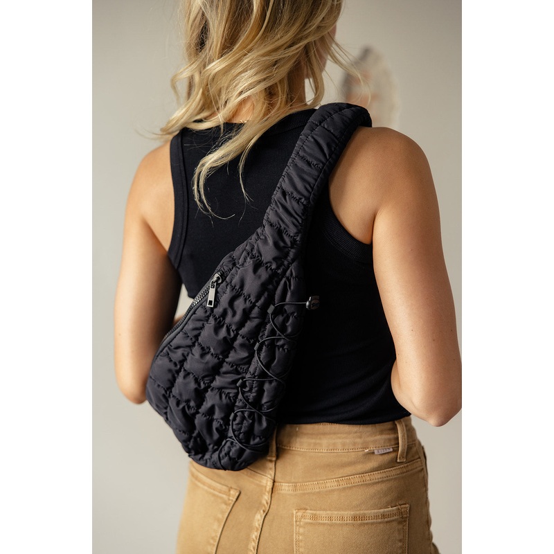 Mazie Quilted Sling Bag|Black|Tan|Sienna|Olive