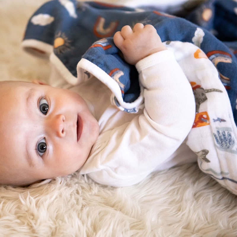 Narwhal + Hello Sunshine Premium Cotton Snuggle Blanket