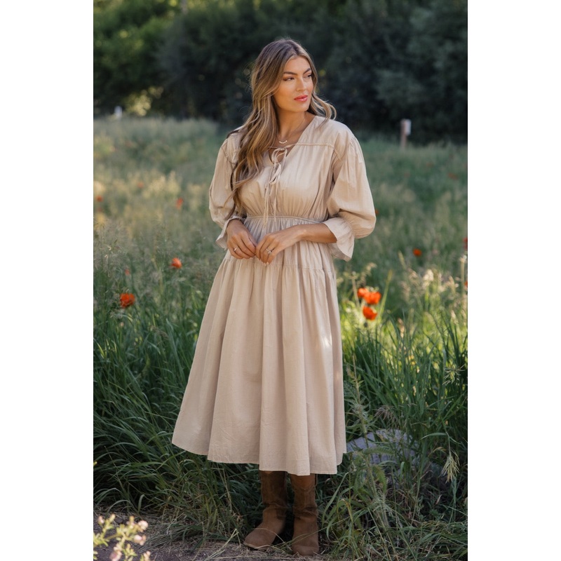 One More Time Ruffle Tie Dress