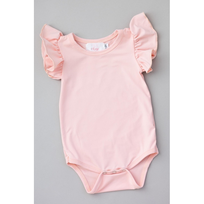 Peach S/S Flutter Bodysuit|0-3M|3-6M|6-12M|12-18M|18-24M