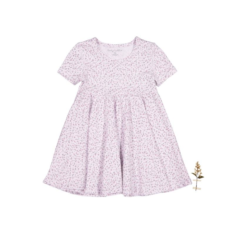 The Printed Short Sleeve Dress – Lilac Bud