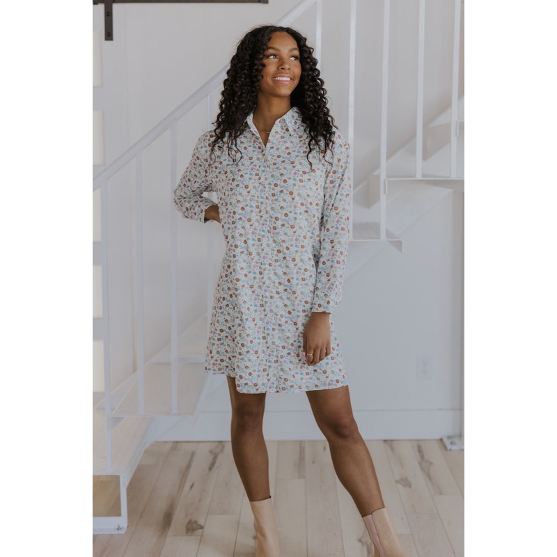 All Kinds of Magic Floral Shirt Dress