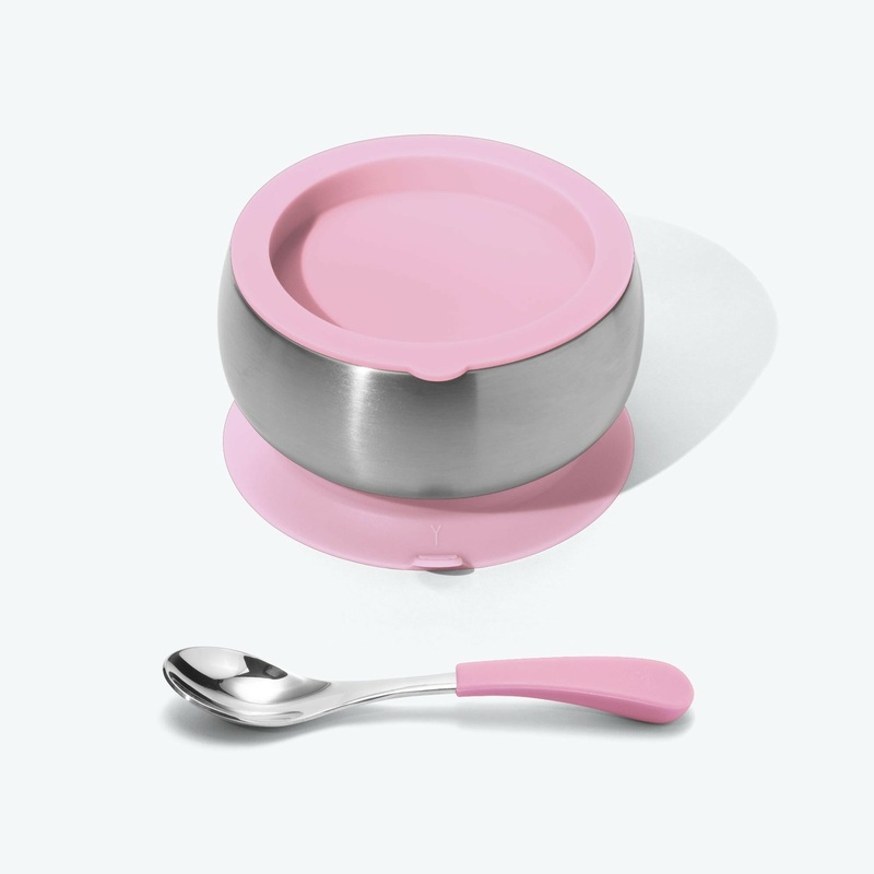 Avanchy Stainless Steel Baby Bowl with Spoon Combo + Air Tight Lid