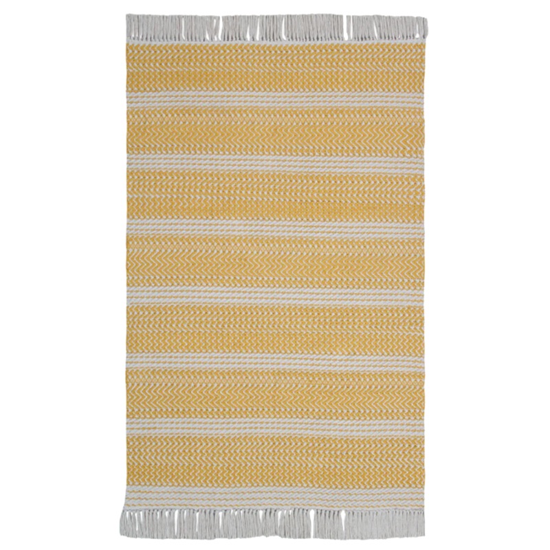 COTTON RUG MILANO NATURAL – MUSTARD