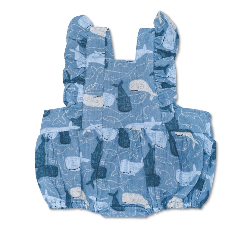 Muslin Flutter Sleeve Romper – Whale Tales