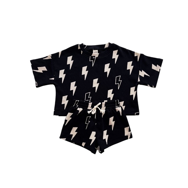 Shorts Set | Black Bolts|0-3M|3-6M|6-12M|12-18M|18-24M|2T|3T|4T|5T|6-7Y|8-9Y