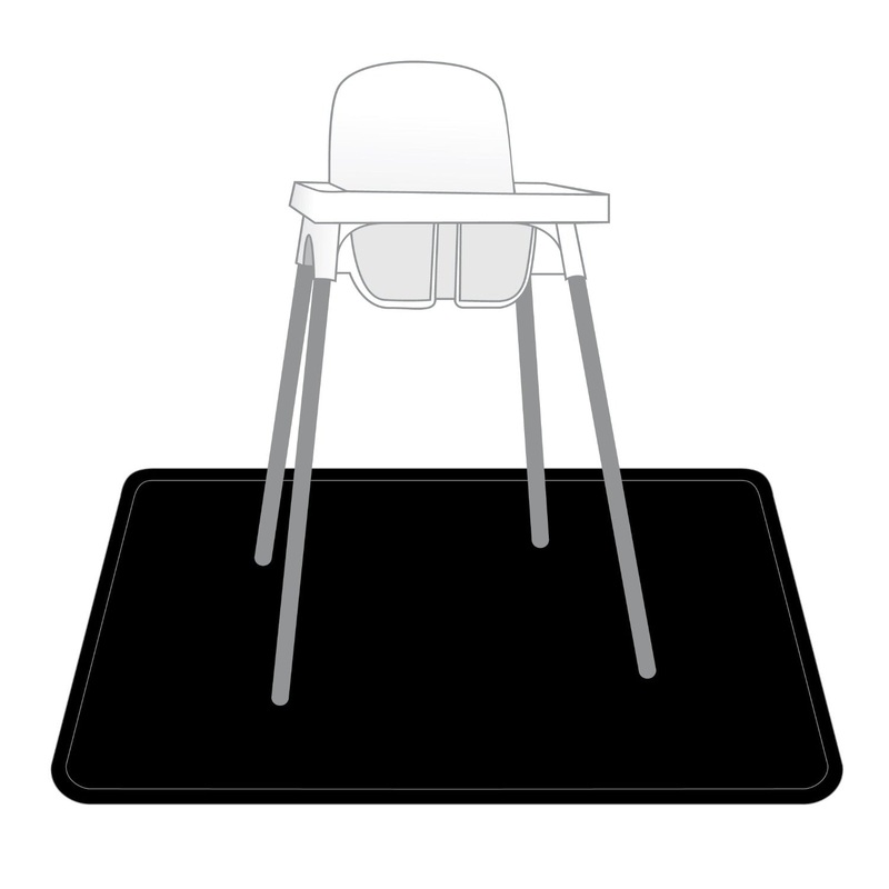 Solid Black Minimalist Splash Mat – A Waterproof Catch-All for Highchair Spills and More!