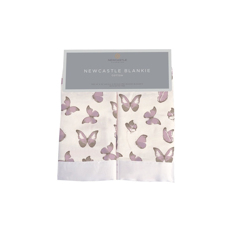 Winsome Butterflies Cotton Muslin Security Baby Blankie