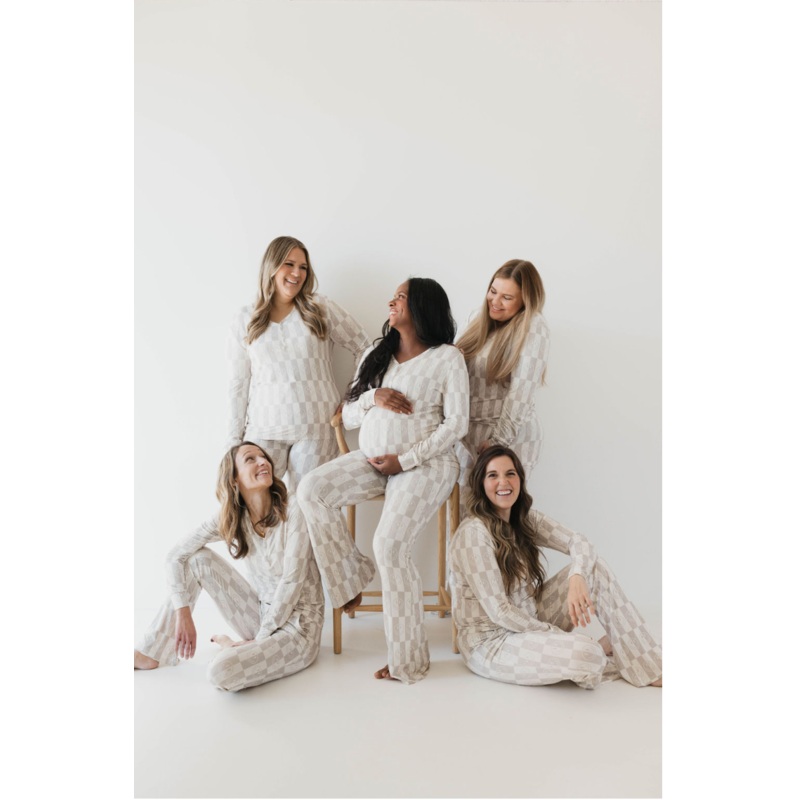 Women’s Bamboo Pajamas | Smile Checkerboard
