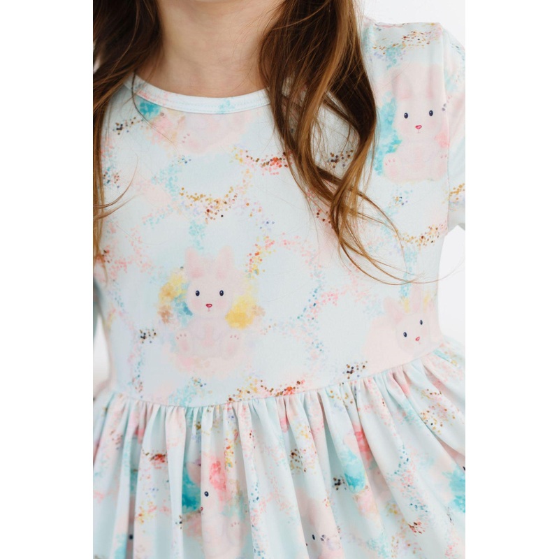 Bunny Dreams 3/4 Sleeve Pocket Twirl Dress