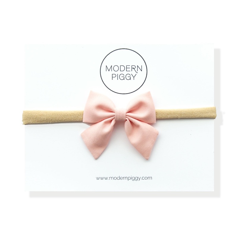 Candy Pink | Mini Piggy Bow|Alligator Clip|Nylon Headband