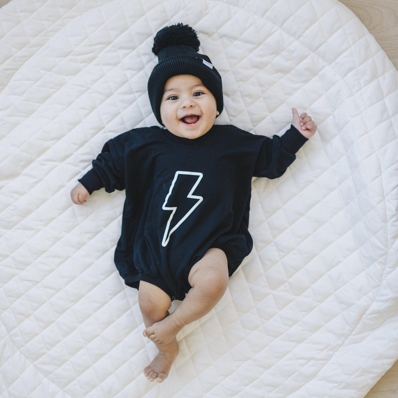 Lightning Bolt Bamboo Sweatshirt Romper *2T Left