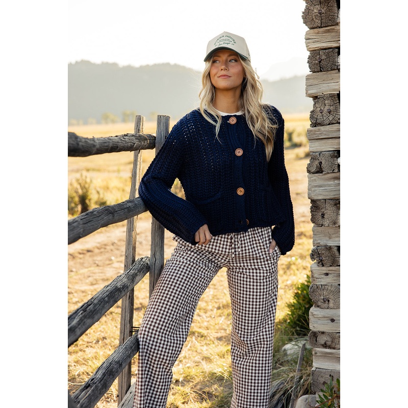 Lucky Girl Button Cardigan|Navy|S|M|L