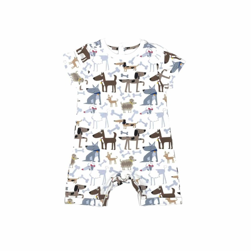Organic Snap Romper in Dogs|Newborn|0-3|3-6|6-9|9-12|12-18