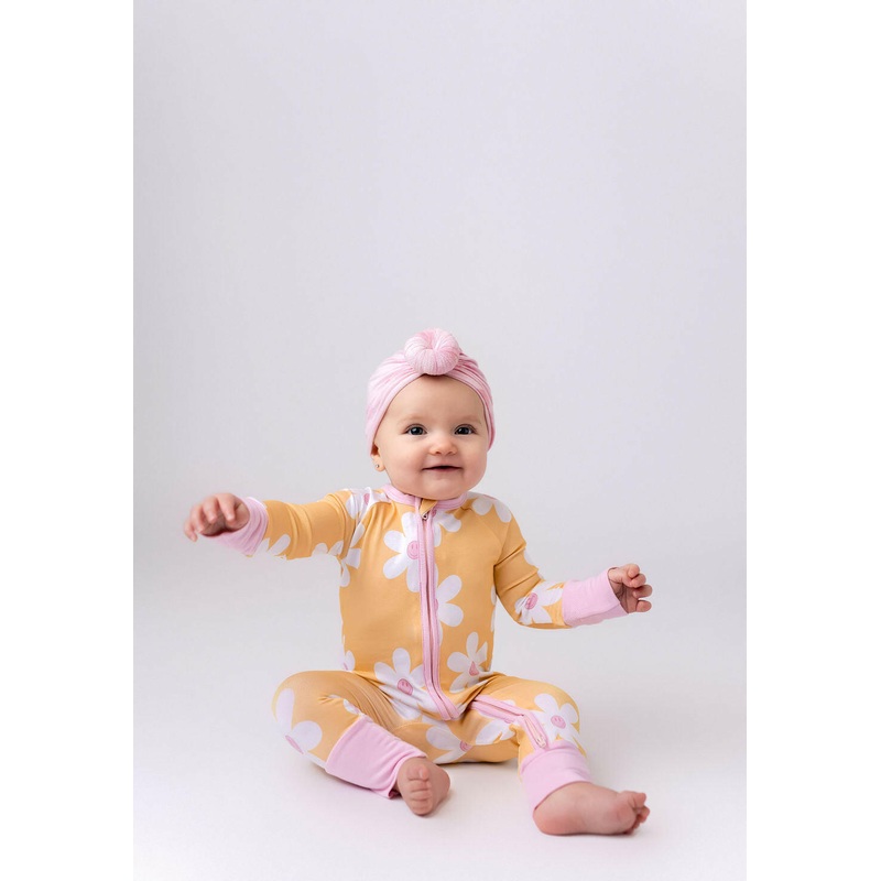 Retro Daisy Zipper Romper|0-3M|3-6M|6-9M|9-12M|12-18M|18-24M|2T