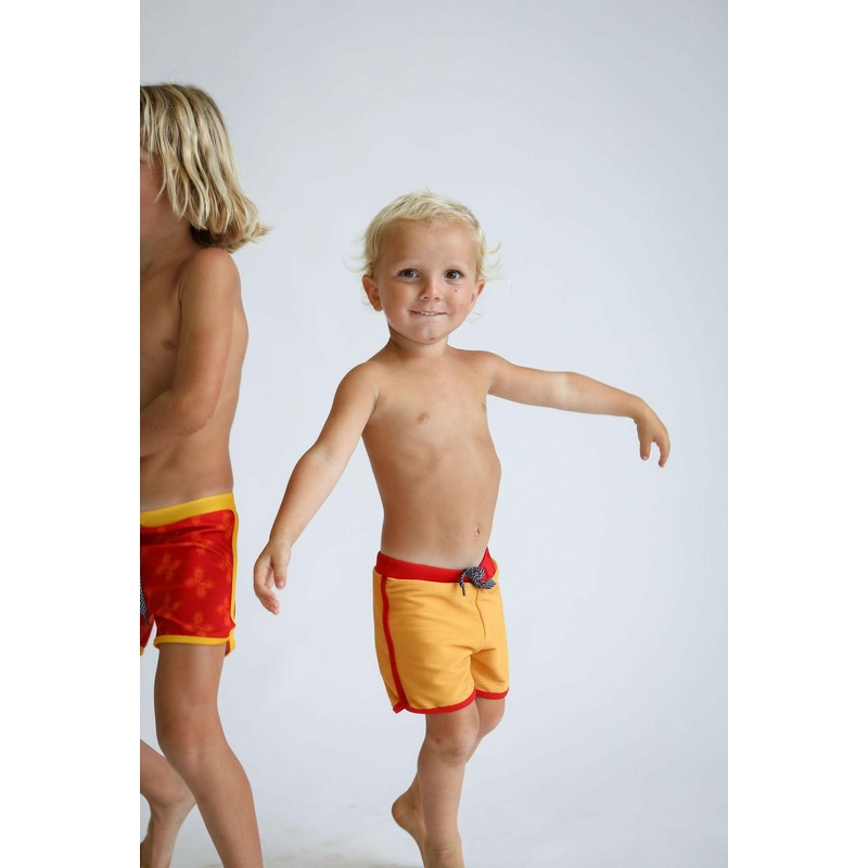 Toddler Soft Short for Swim in Yellow Ribbed