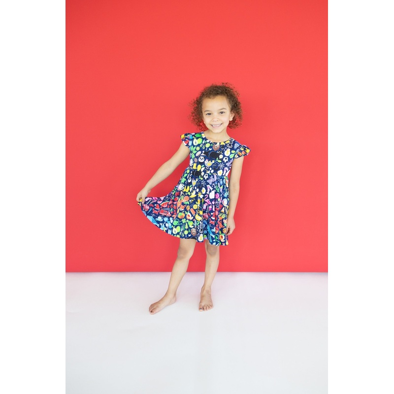 iSpy Ruffle Cap Sleeve Skater Dress