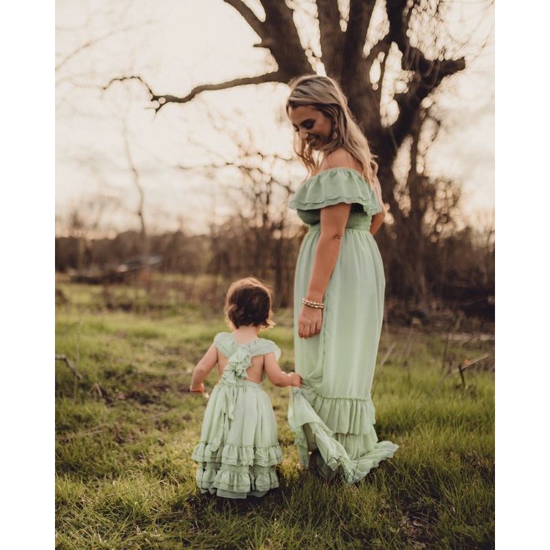 Nellie Ruffle Maxi Dress – Sage