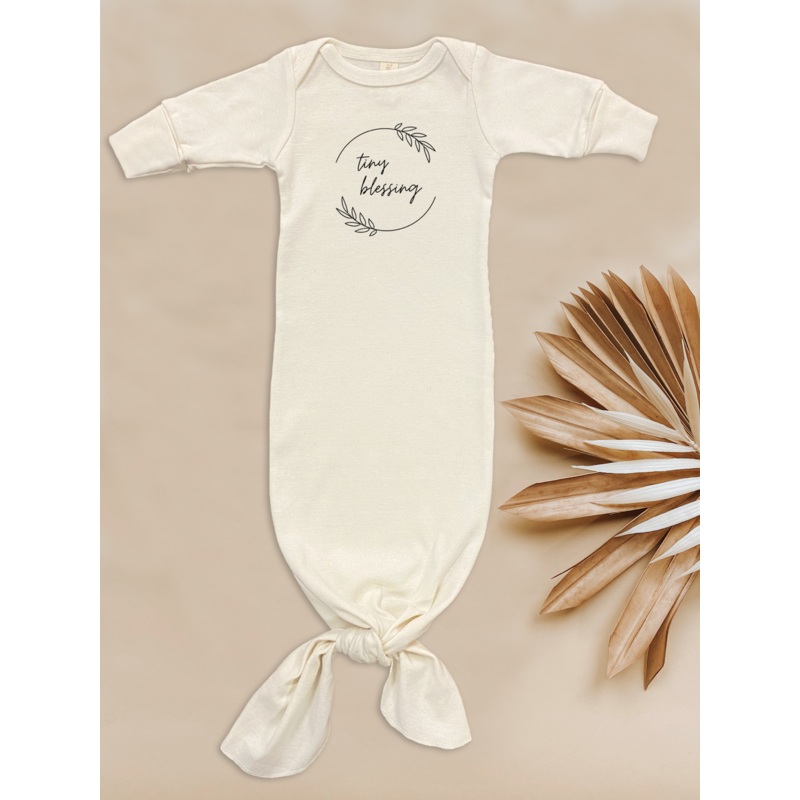Tiny Blessing – Organic Cotton Infant Tie Gown