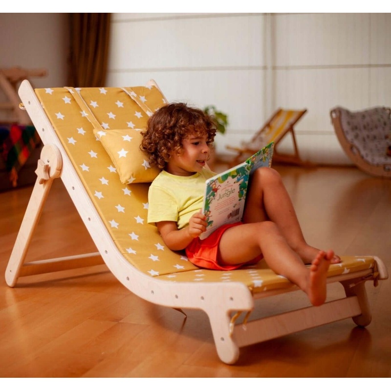 Adjustable Lounge Chair with Comfy Pad for Kids