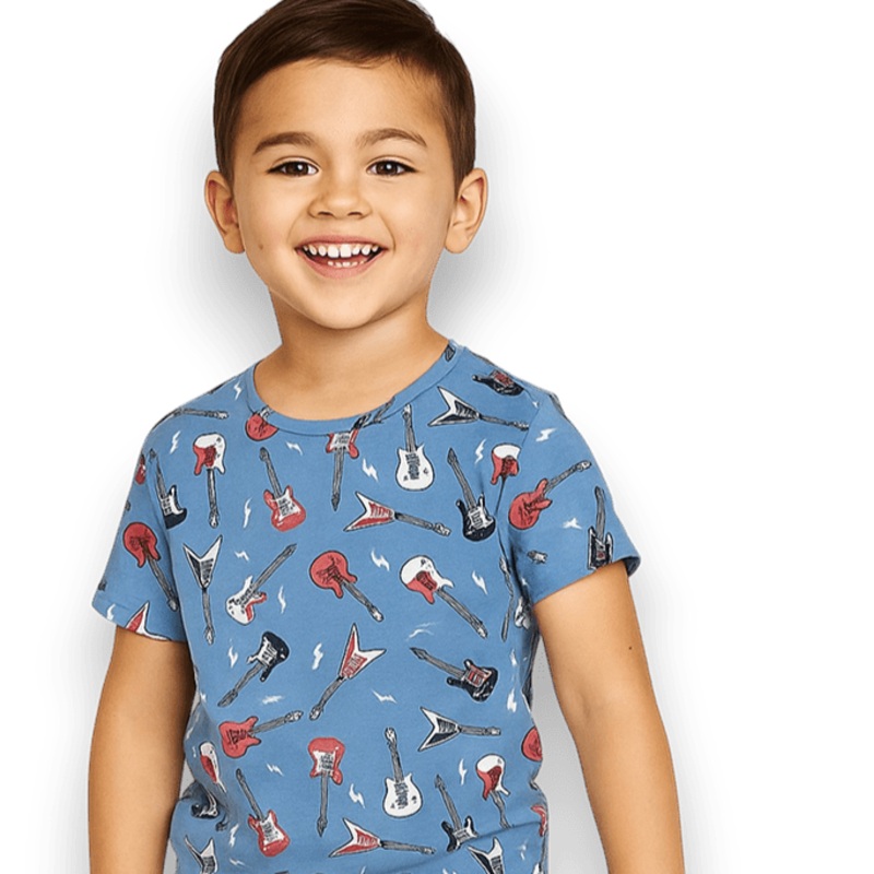 Electric Guitars Rockstar Summer Pajama Set