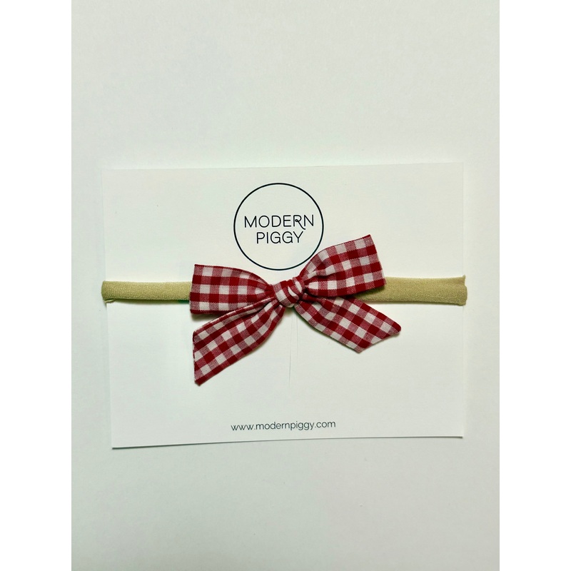 Gingham Glory- Red | Hand-tied Bow